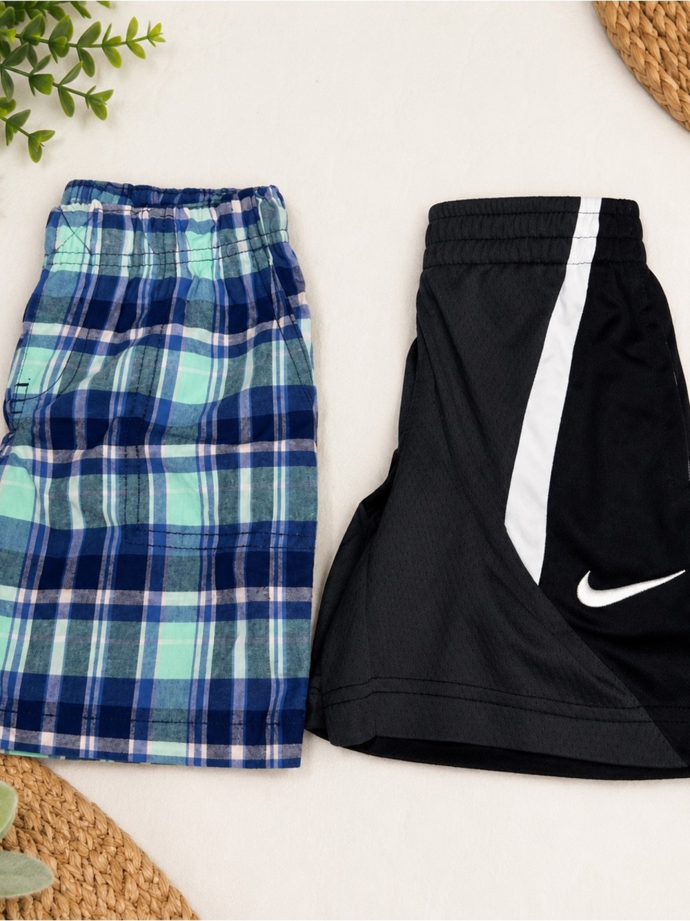 Nike Dri Fit & Carter’s Boys 4T Shorts Bundle Athletic Plaid Summer